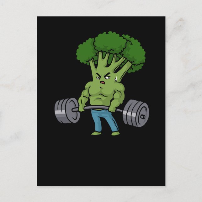 Deadlift Broccoli Gym Fitness Gift Bodybuilding Vykort (Framsida)