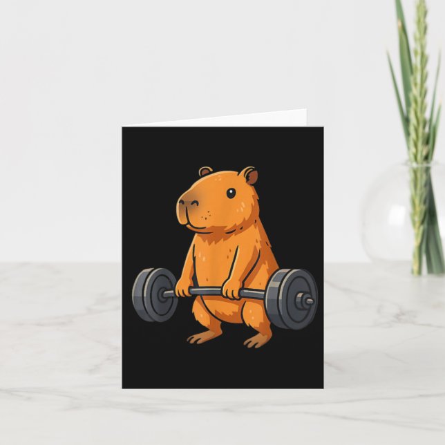 Deadlift Capybara Funny Fitness Capy Älskare Gym M Kort (Framsida)