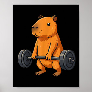 Deadlift Capybara Funny Fitness Capy Älskare Gym M Poster