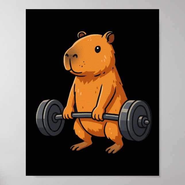 Deadlift Capybara Funny Fitness Capy Älskare Gym M Poster (Framsidan)