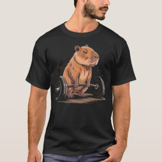 Deadlift Capybara Gym Weightlifting Funny Fitness  T Shirt
