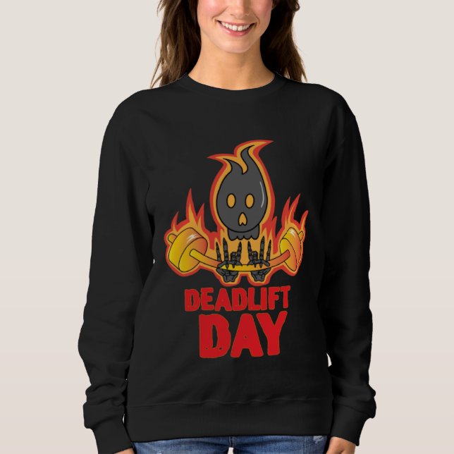 Deadlift Day Training Powerlifter Barbell Gym T Shirt (Framsida)