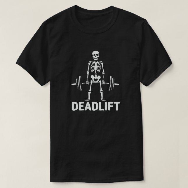 Deadlift Funny Halloween Skeleton Viktupplyft T Shirt (Design framsida)