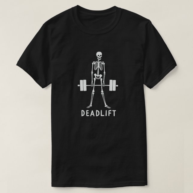 Deadlift Funny Halloween Skeleton Viktupplyft T Shirt (Design framsida)