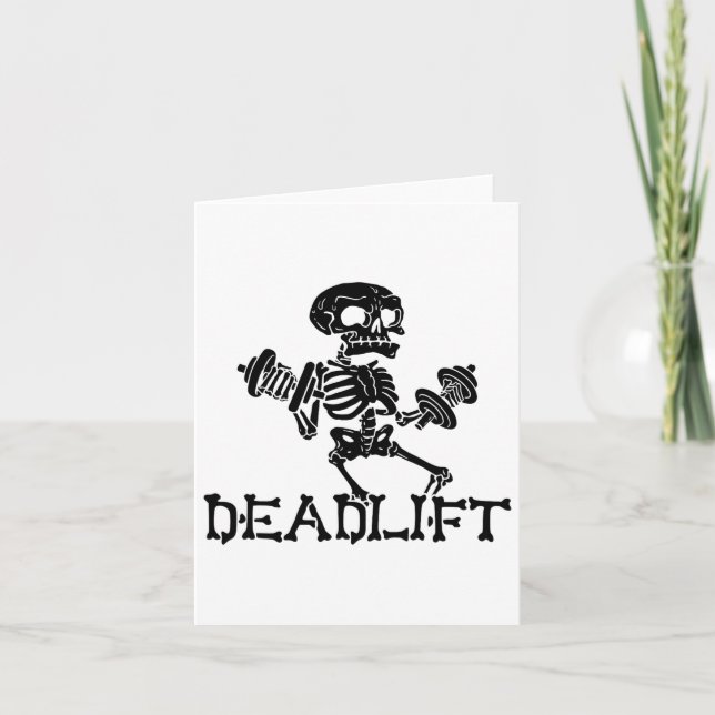 Deadlift Halloween Skeleton Workout Bodybuilding G Kort (Framsida)