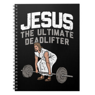 Deadlift Jesus I Christian Weightlift Funny Wor Anteckningsbok