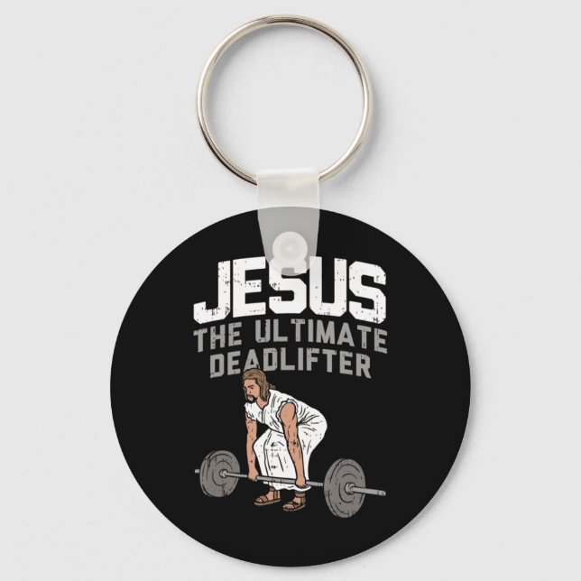 Deadlift Jesus I Christian Weightlift Funny Wor Nyckelring (Framsida)