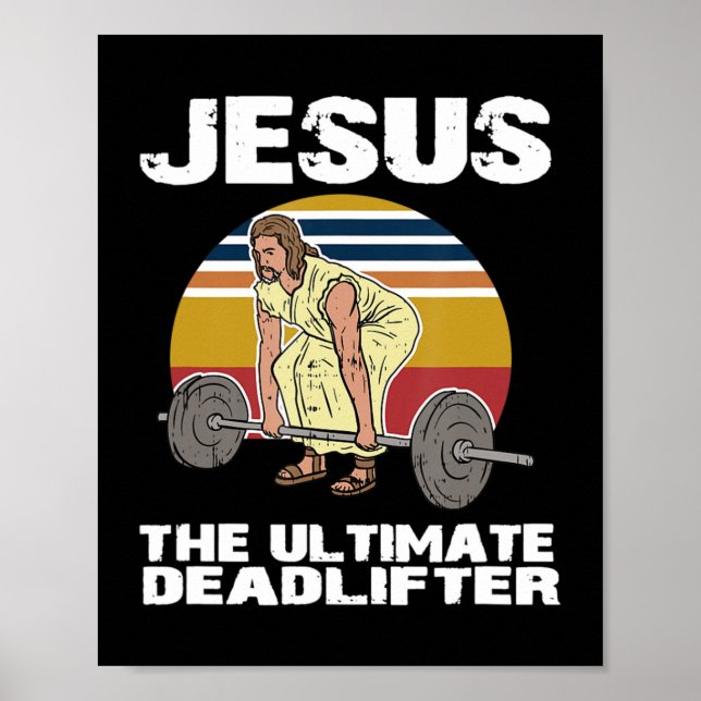 Deadlift Jesus I Christian Weightlift Funny Wor Poster (Framsidan)