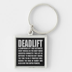 Deadlift - Lönsam arbetsmiljö Motivering Fyrkantig Silverfärgad Nyckelring
