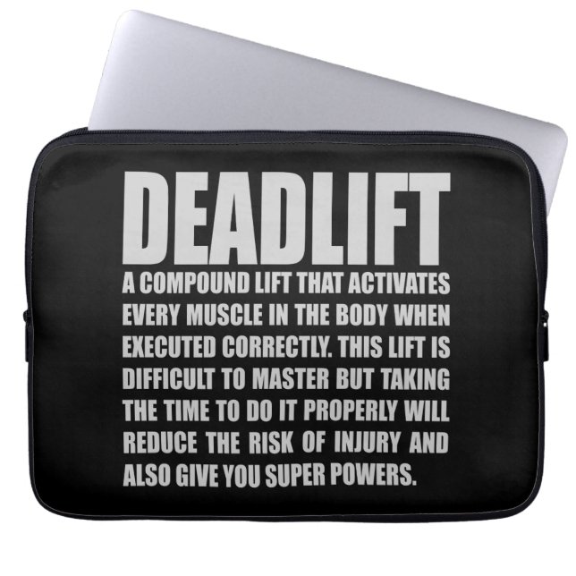 Deadlift - Lönsam arbetsmiljö Motivering Laptop Fodral (Framsidan)