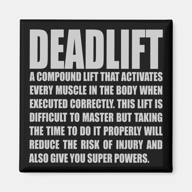 Deadlift - Lönsam arbetsmiljö Motivering Magnet (Framsidan)