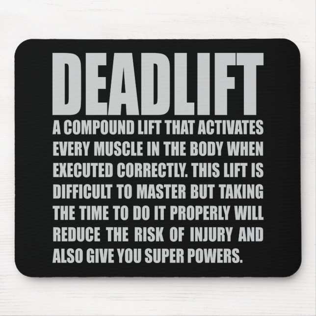 Deadlift - Lönsam arbetsmiljö Motivering Musmatta (Framsidan)