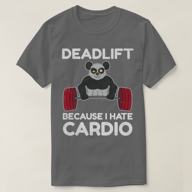 Deadlift Panda Gift för Bodybuilding Distress T Shirt (Design framsida)