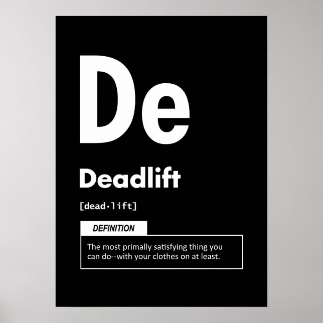 Deadlift - Periodic Bord - Funny Gym Meme Poster (Framsidan)