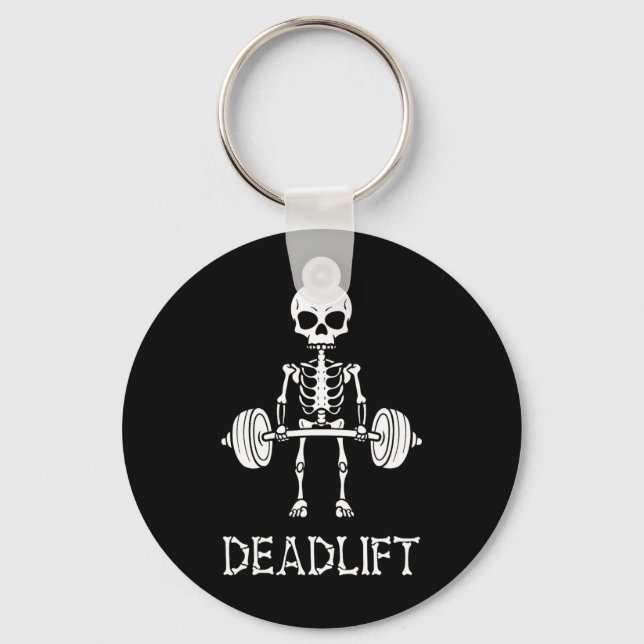 Deadlift Skeleton Gym Weight Liiting Workout Fitne Nyckelring (Framsida)