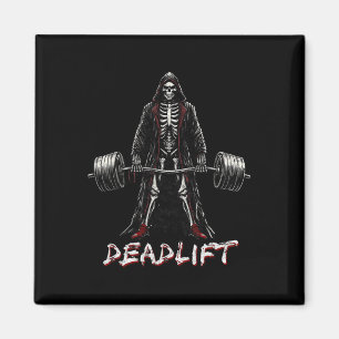 Deadlift Skeleton Halloween Gym Jokes Weightlife t Magnet