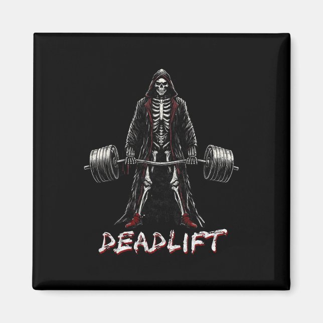 Deadlift Skeleton Halloween Gym Jokes Weightlife t Magnet (Framsidan)