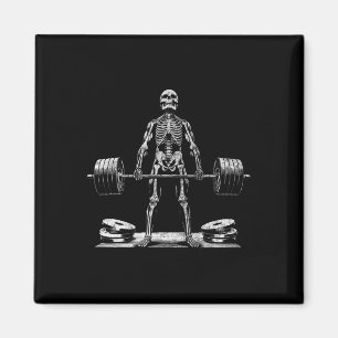 Deadlift Skeleton Halloween Gym Jokes Weightlife t Magnet