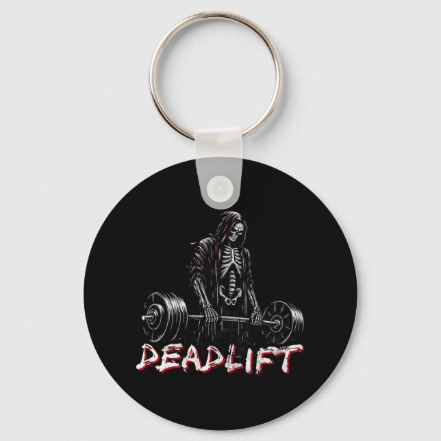 Deadlift Skeleton Halloween Gym Jokes Weightlife t Nyckelring (Framsida)