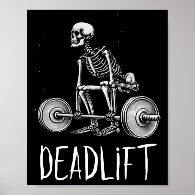 Deadlift Skeleton Workout Halloween Weight Lyft Poster (Framsidan)