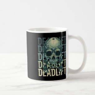 Deadlift Skull Skeleton Workout Powerlyftgym L Kaffemugg