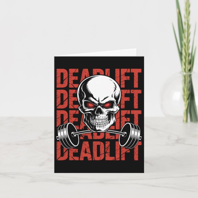 Deadlift Skull Skeleton Workout Powerlyftgym L Kort (Framsida)