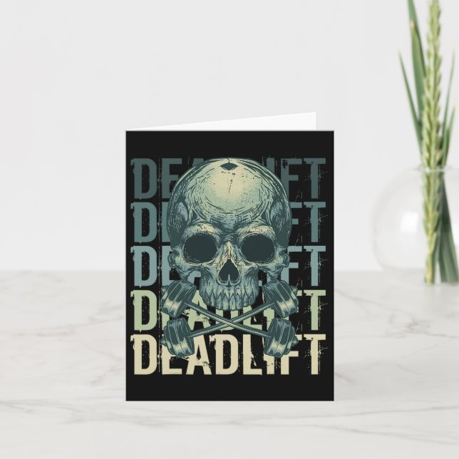 Deadlift Skull Skeleton Workout Powerlyftgym L Kort (Framsida)