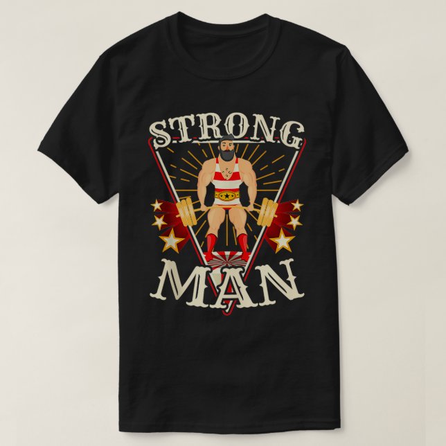 Deadlift Vintage Circus Strongman T Shirt (Design framsida)