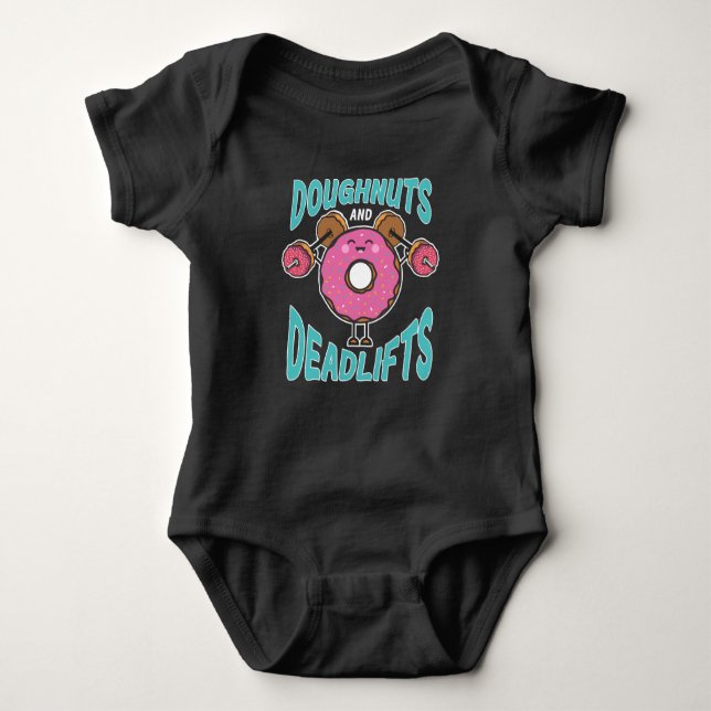 Deadlift Workout Donut-provdockan Viktning T Shirt (Framsida)