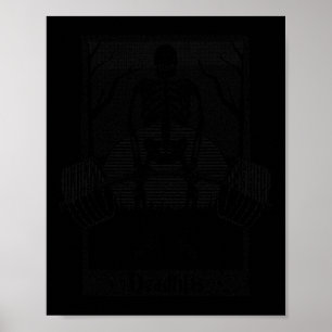 Deadlifter Weightlifter Skeleton Halloween Gym-arb Poster