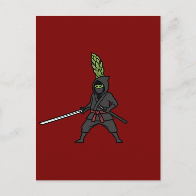 Deadly Asparagus Ninja Shinobi Needle Sword  Vykort (Framsida)