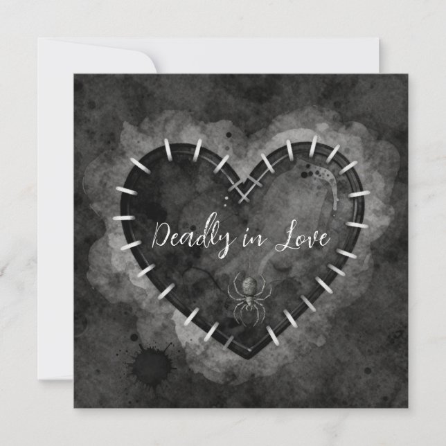 "Deadly in Love" Love Card - Wednesday Style Julkort (Framsida)