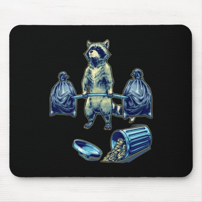 Deadlyftande Raccoon Weightlyftande Bodybuilding P Musmatta (Framsidan)