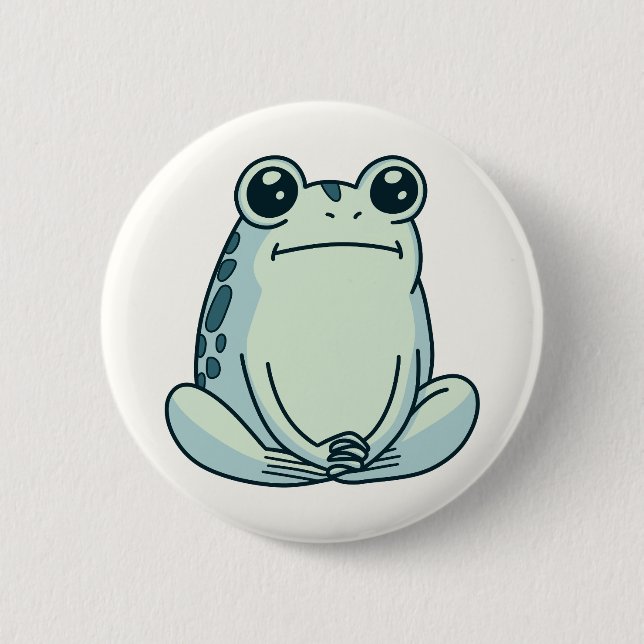 Deadpan, Chill, Zen Meditating Frog Knapp (Framsida)