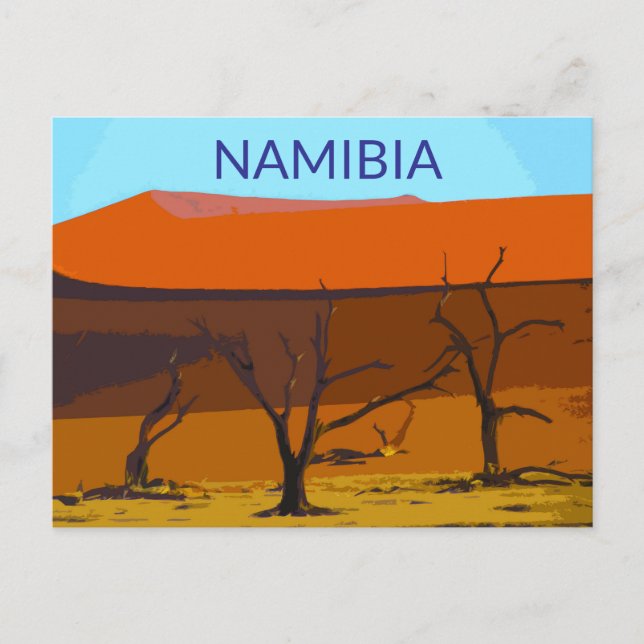 Deadvlei Namibia Resa Vintage Konst vykort (Framsida)