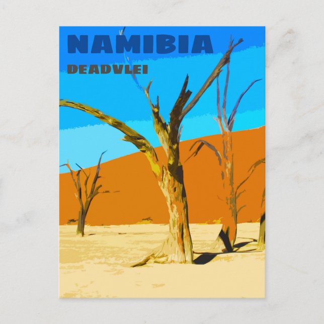Deadvlei Namibia Resa Vintagekonst vykort (Framsida)
