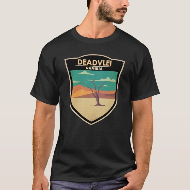 Deadvlei Namibia Travel Vintage Art T Shirt (Framsida)