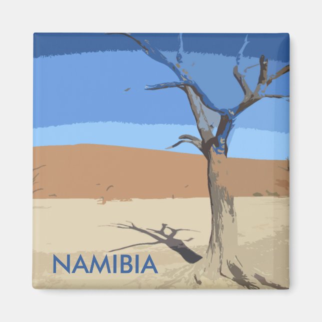 Deadvlei Namibia Vintage resor Art Magnet (Framsidan)