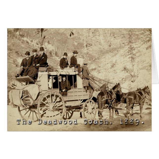 Deadwood Coach Photo 1889 Hälsningskort (Framsidan Horizontal)