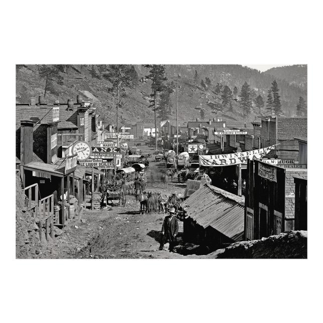DEADWOOD, S Dakota - Vilda western Mining Town 187 Fototryck (Framsidan)