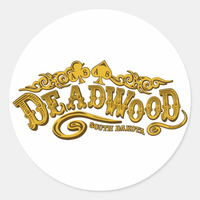 Deadwood Saloon Runt Klistermärke (Framsida)