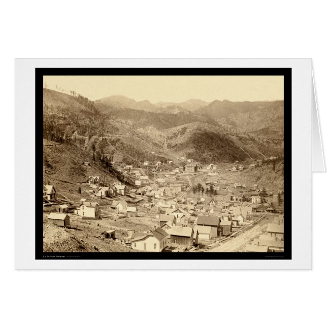 Deadwood som beskådas från Engleside SD 1888 Hälsningskort (Framsidan Horizontal)