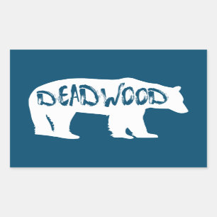 Deadwood South Dakota Bear Rektangulärt Klistermärke