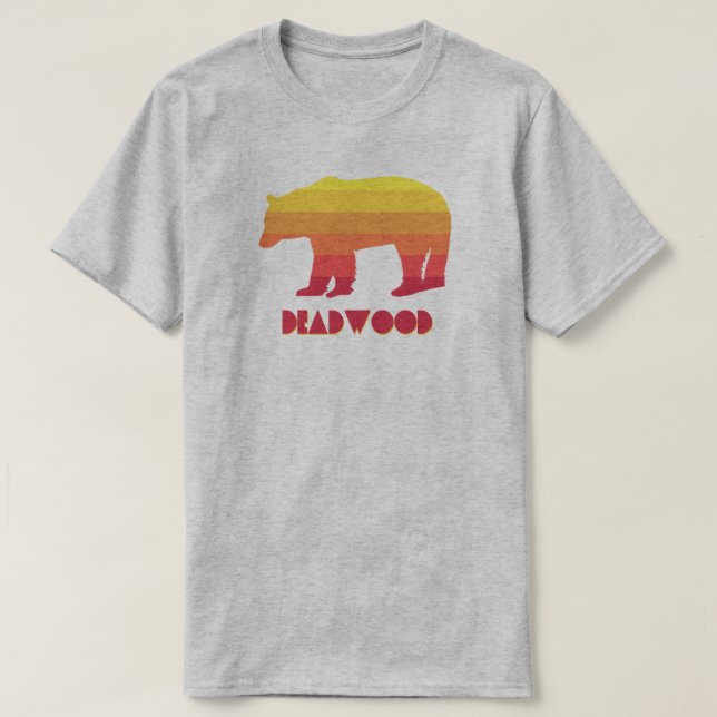 Deadwood South Dakota Rainbow Bear T Shirt (Design framsida)