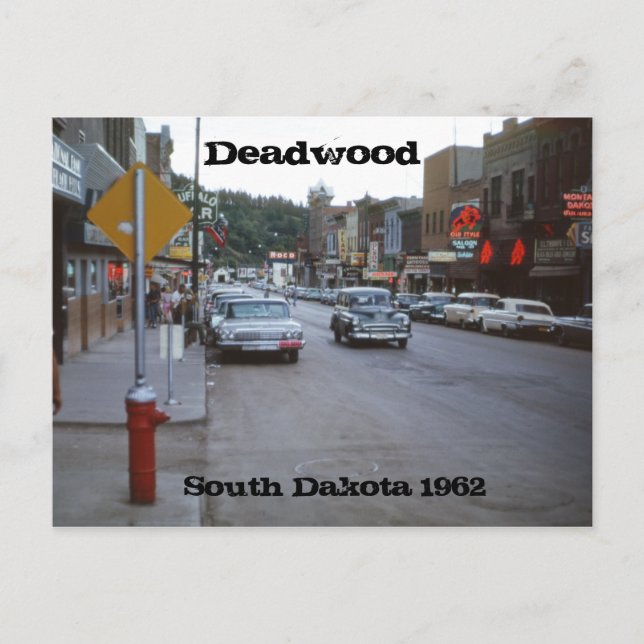 Deadwood South Dakota Retro 1962-vykort Vykort (Framsida)