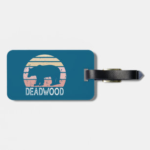 Deadwood South Dakota Retro Bear Bagagebricka