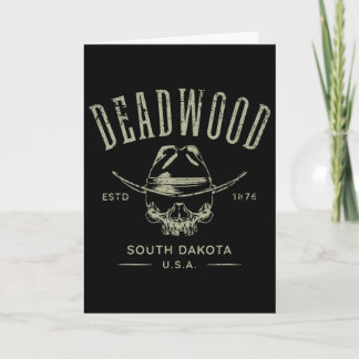 Deadwood South Dakota Usa Distressed Design Souven Kort
