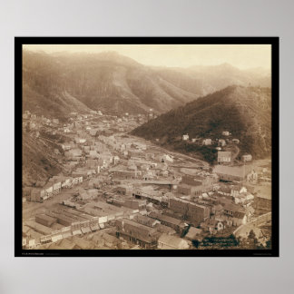 Deadwood View från Mt. Moriah SD 1888 Poster