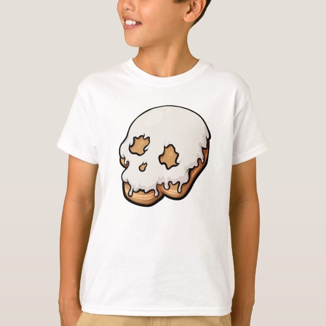 Deaely Sweet Skull Doughnut T Shirt (Framsida)