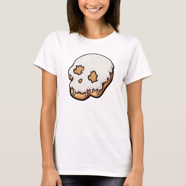 Deaely Sweet Skull Doughnut T Shirt (Framsida)